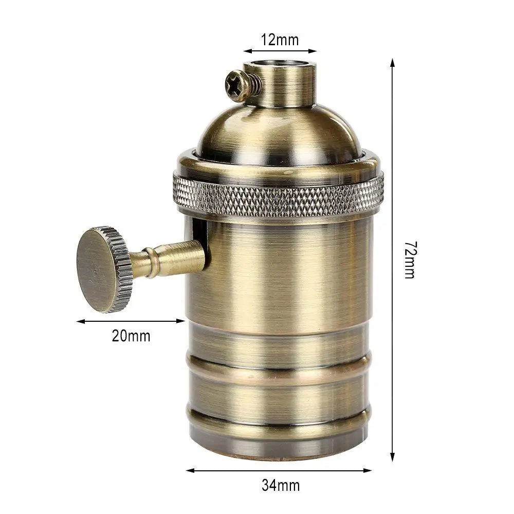 lampe suspension industrielle vintage bronze cuivre argent vis edison ampoule fixation isolation
