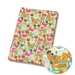 serviette table coton motif dessin animé personnages disney Noël textile maison enfant bleu