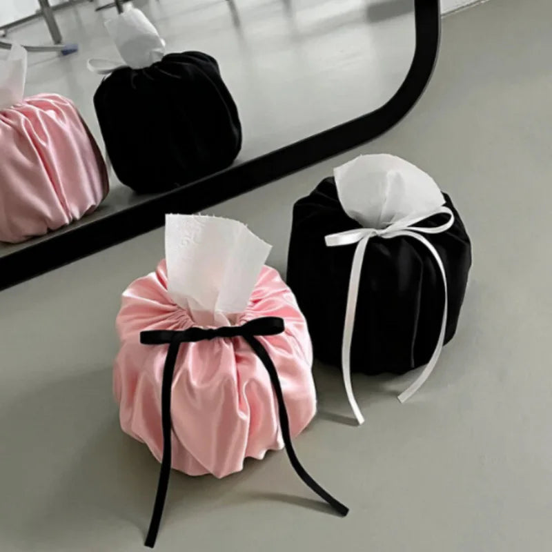 sac mouchoirs moderne élégant satiné bleu gris noir vert olive blanc ruban fixation