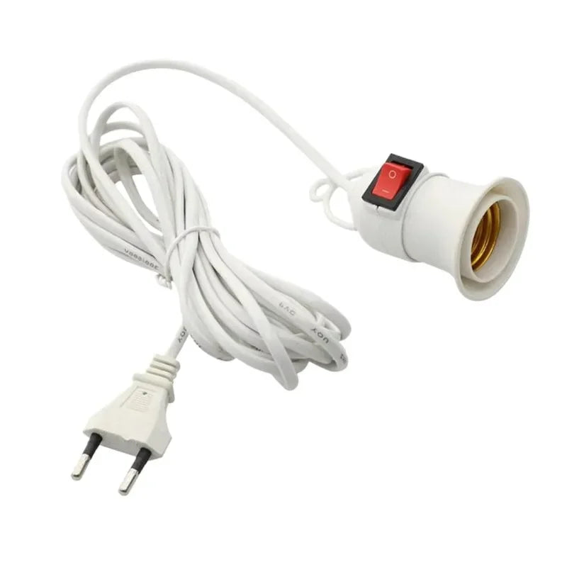 ampoule e27 interrupteur socle blanc câble prise eu moderneintérieur lumière support blanc rond lisse