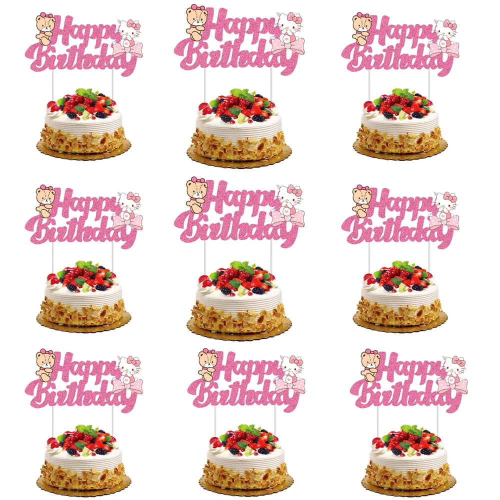 Topper gâteau Hello Kitty lavande