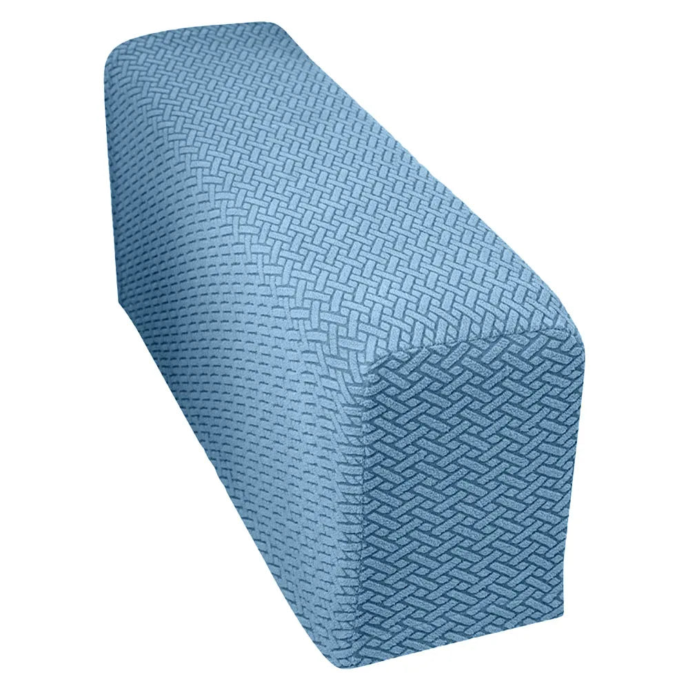 couvre main bleu marine tissé motifs géométriques moderne fixations washable chaise canapé protection meuble