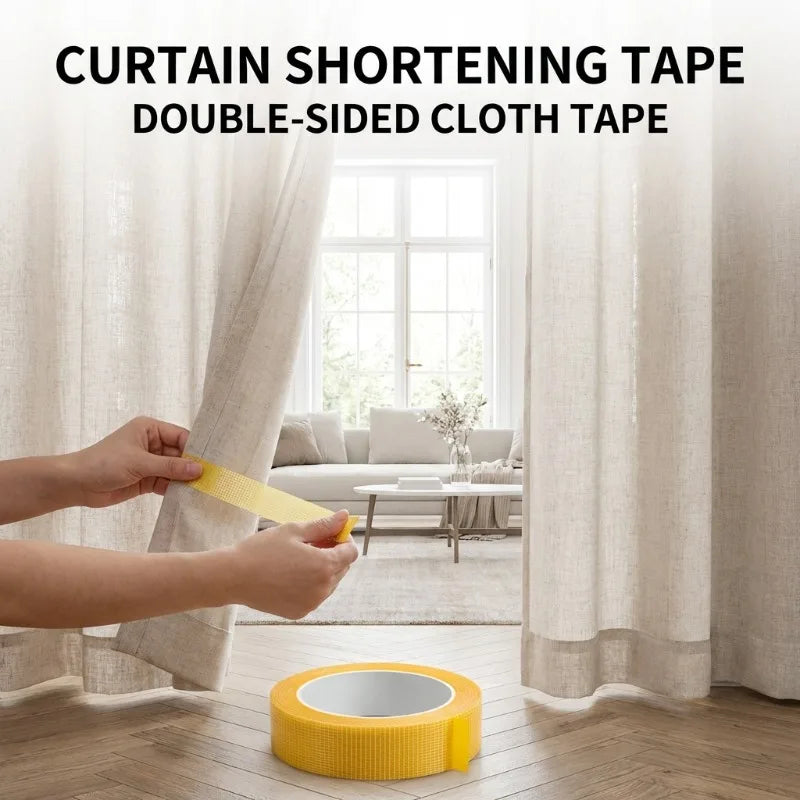 ruban double face adhésif jaune perforations pratique pvc utilitaire maison 10m longueur