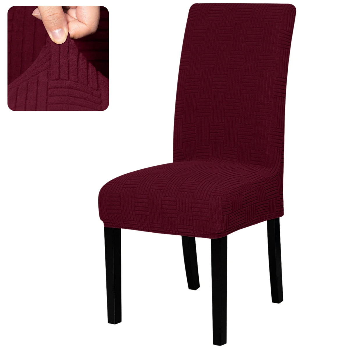 housses chaise marron rayures diagonales moderne elasthanne polyester 45 60cm 35 48cm 10cm