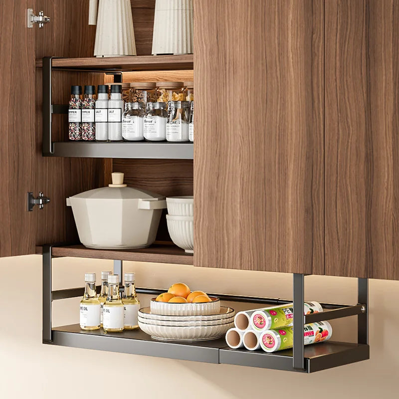 étagère cuisine moderne gris métallique lisse fixée 22cm large 18cm profond.stockage bouteilles bol papier