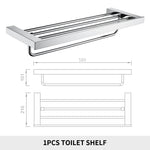ensemble accessoires salle bain chrome moderne étagère murale porte serviettes porte savon porte rouleau