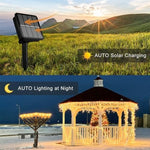 guirlande lumineuse solaire dorées clips noir moderne décoration extérieure ip65 pvc led festive jardin