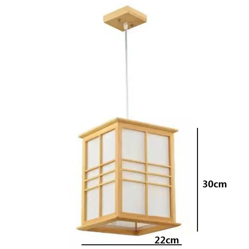 lampe suspendue bois naturel blanc moderne minimaliste papier translucide vis cable