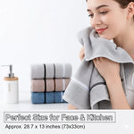 serviettes bain coton doux absorbantes rayures modernes gris bleu beige