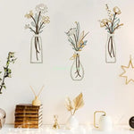 décoration murale moderne fleurs stylisées blanc doré vert branches adhésif chambre salon élégante