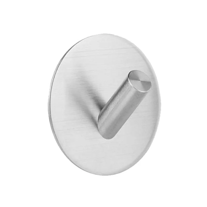 porte serviettes moderne minimaliste acier inoxydable finition polie noir argenté rondelles adhésives