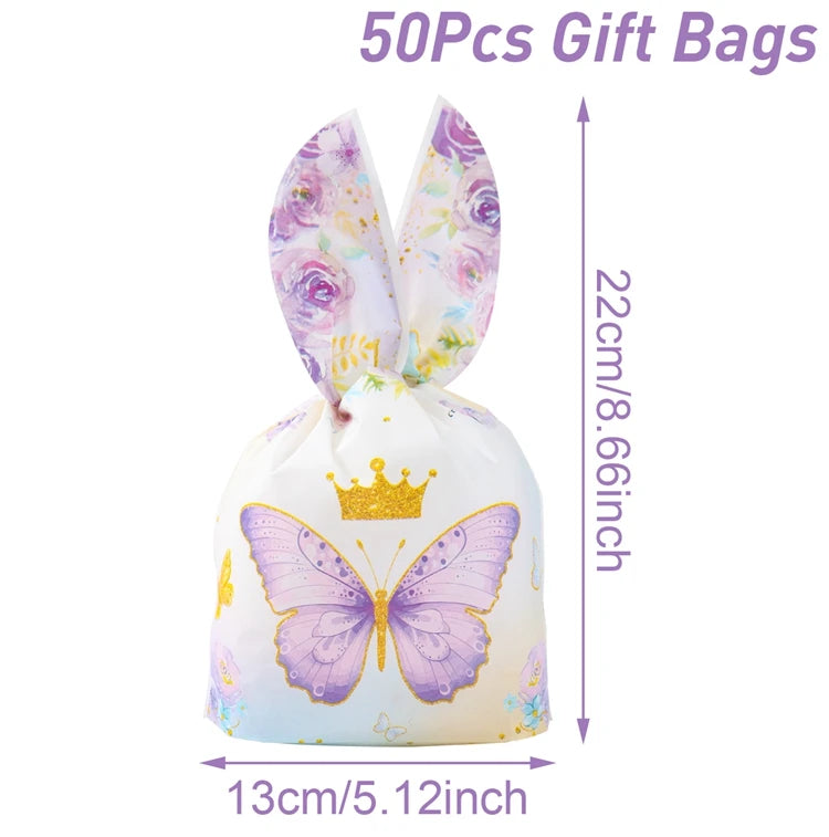 boîtes pop corn décoratives papillons rose violet doré fête anniversaire mariage baptême fille