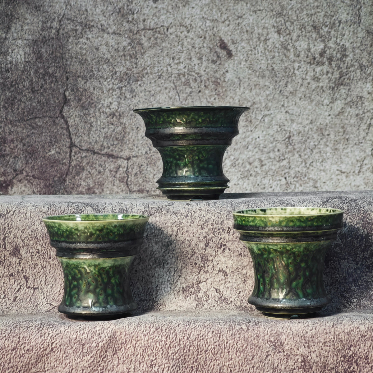 pots fleurs porcelaine classique vert marbré cactus succulente agave plante verteintérieur deco