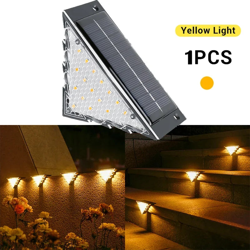 lampe solaire escalier 22 led lumière extérieure étanche ip67 antivol noir moderne adhésif
