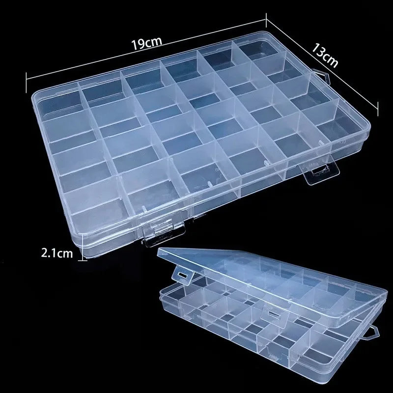 boîtes rangement bijoux transparentes compartiments clips modernes organisation bagues boucles d'oreilles