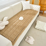 coussin canapé polyestère doux rayures beige gris moderne confortable machine lavable multiple tailles