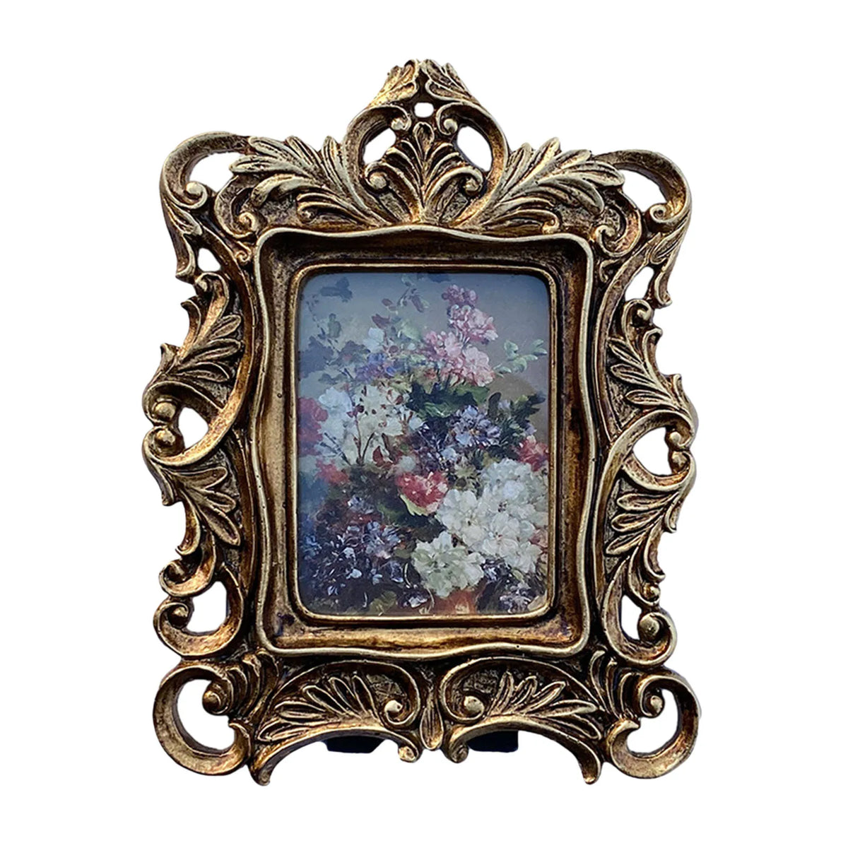 cadre photo baroque vintage or noir décoration florale effet vieilli salle manger salon decoration