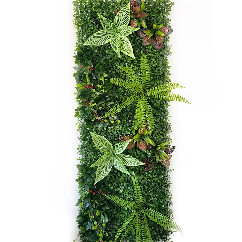 panneau végétal mural plante artificielle herbe décorative jardin extérieur moderne vert rouge blanc