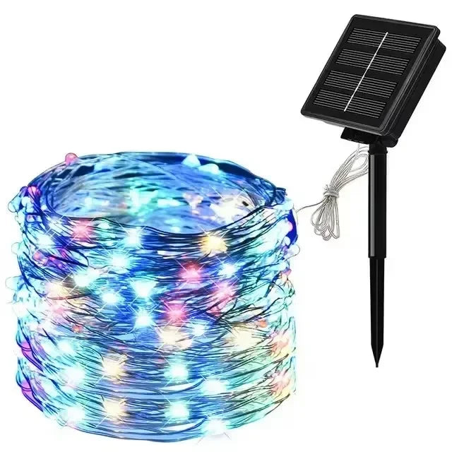 guirlande lumineuse solaire extérieure jardin led vertes étanche décoration fête patio noël