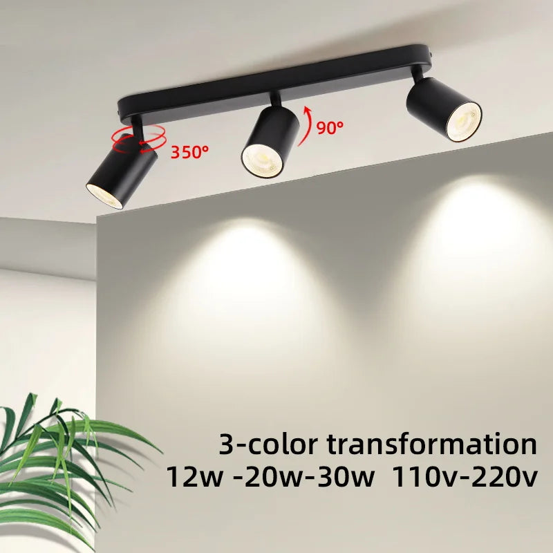 Spot lumineux LED noir moderne sans PCBA tuyau érigé flux 249 2000V