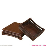 support bois naturel classique base objets decoratifs marron foncé minimaliste decoration vase poisson