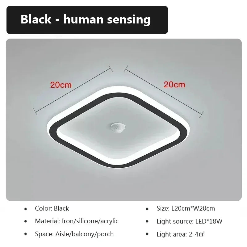 plafonnier led moderne blanc noir géométrique capteur mouvement 2000 82000 lumens