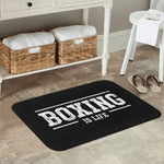 tapis sol noir boxing is life lettres blanches moderne antidérapant polyester 60x90cm