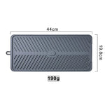 tapis drainage silicone gris moderne rayures horizontales anti dérapant rapide drying mat vaisselle organisateur