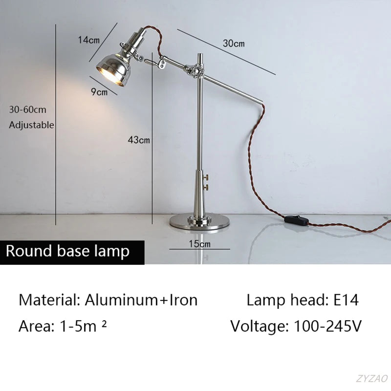 lampe articulée argentée industrielle led fixée mur éclairage quotidien moderne