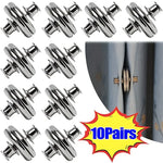 boutons magnétiques rideaux argentés modernes détachables acier inoxydable 17mm 20mm 25mm pair 10 pairs