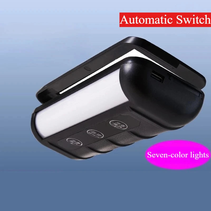 lampe coffre voiture led solaire rechargeable adhésif noir moderne sans fil détecteur mouvement
