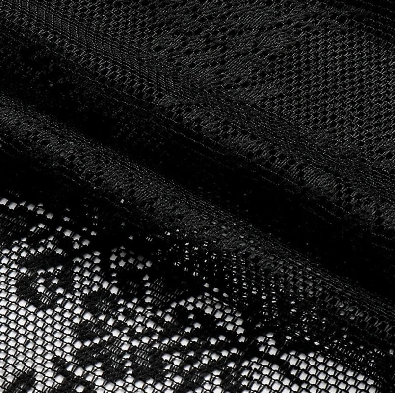 rideau floral dentelle noir polyester élégant fenêtre salon chambre transparent pastorale