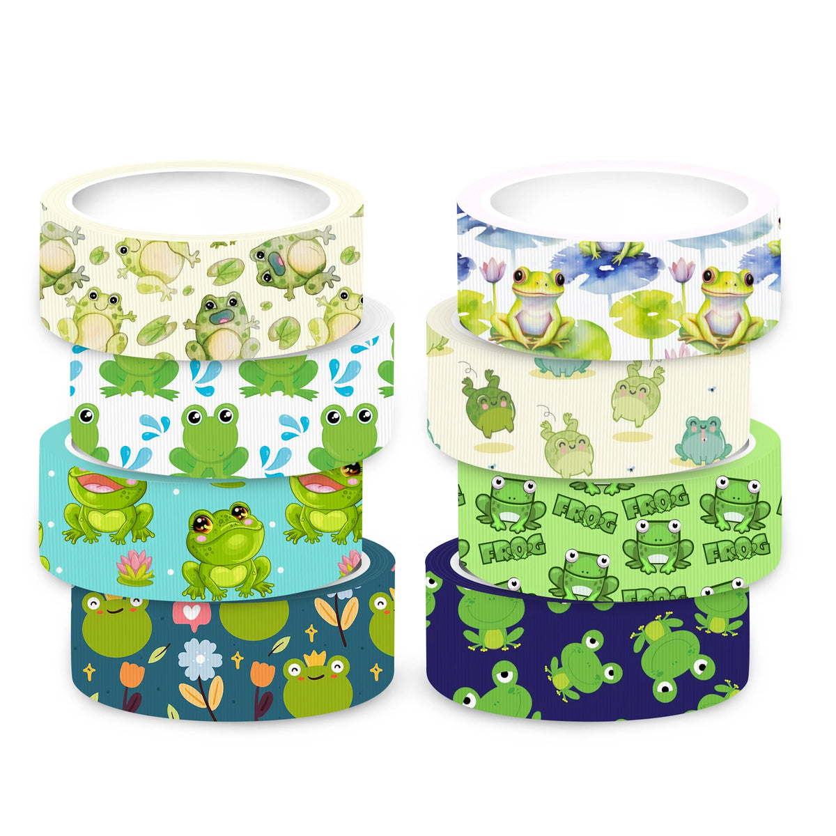 ruban gros grain polyester grenouille animaux fleurs coeurs vert bleu blanc imprimé emballage cadeaux