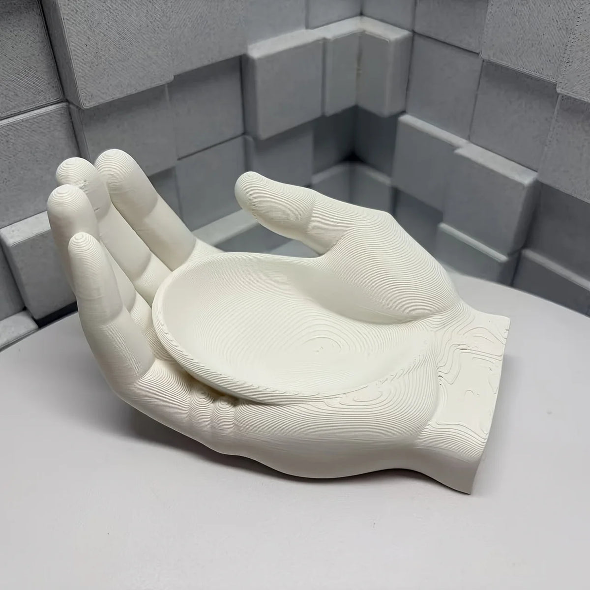 plateau tri bijoux clés sculpture main blanc decoration int exterieur opaque strié impression 3d