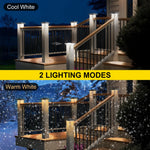 lampe solaire led balustrade moderne adhésive 12 leds lentilles batterie rechargeable ip65 étanche