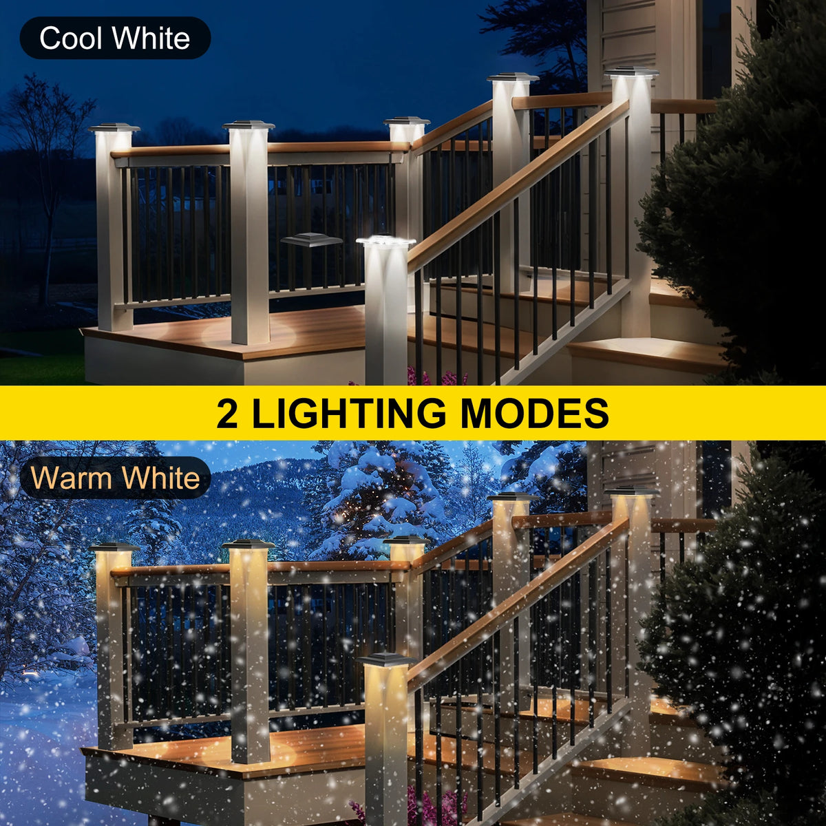 lampe solaire led balustrade moderne adhésive 12 leds lentilles batterie rechargeable ip65 étanche