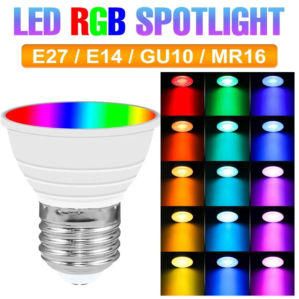 ampoule led e27 gu10 e14 rgb 15 couleurs réglables télécommande smart moderne blanc opacité
