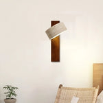 lampe murale moderne bois papier peint beige taches brunes wabi sabi led fixée mur
