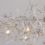 lustre cristal doré branches feuilles translucides moderne élégant suspension salon chambre luxe décoratif