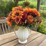 bouquet fleurs artificielles tournesol moderne orange jaune rouge blanc vert décoration intérieure mariage anniversaire