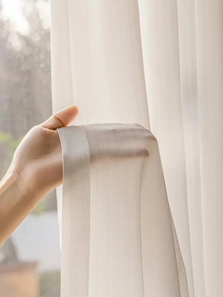 rideau blanc translucide moderne 100 polyester salon chambre coucher haute qualité