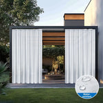 rideau extérieur imperméable voilage blanc translucide protection uv classiqueextérieurôtelcafétissu100 polyester