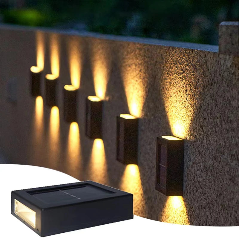 éclairage solaire mural moderne adhésif noir panneau solaire lampe led extérieur décoration jardin ip65