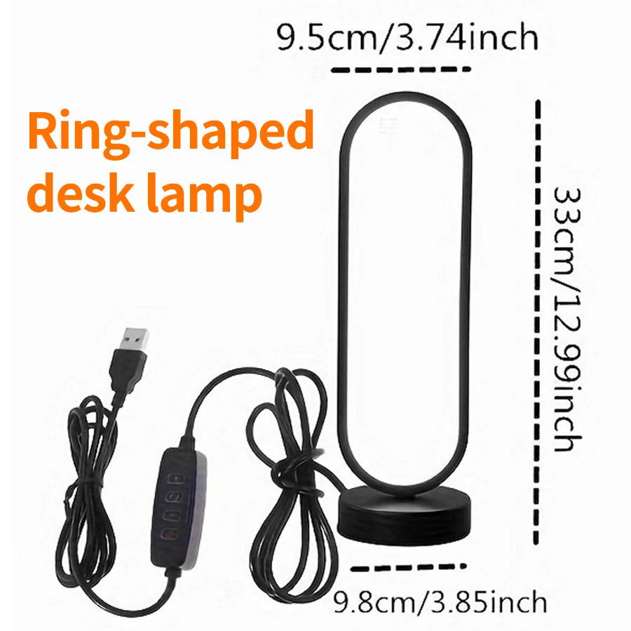 lampe chevet anneau led noir blanc ajustement tactile chambre salon ambre neutre moderne