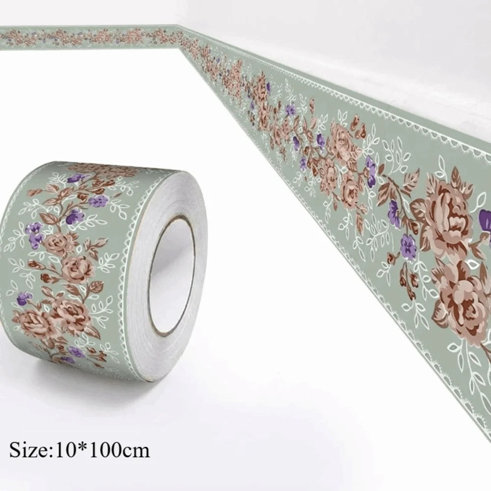 ruban décoratif auto adhésif floral géométrique classique vintage blanc vert bleu marron noir