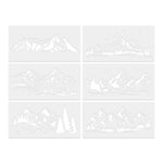 sticker paysage montagne graphique minimaliste adhésif blanc noir décoration mur papier bricolage artístico réutilisable
