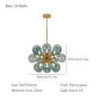 lampe suspendue moderne boules verre blanc doré néon haute luminosité contemporain
