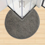 tapis bain moderne rouge gris boules relief salle bain antidérapant doux épais respectueux environnement