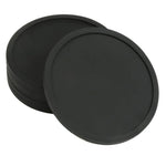 coasters silicone noirs modernes respectueux environnement diamètre 8.9cm hauteur 9.9cm épaisseur 0.3cm