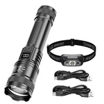 lampe frontale led rechargeable usb puissante portable camping pêche urgence sensoriel chargeur moderne pratique